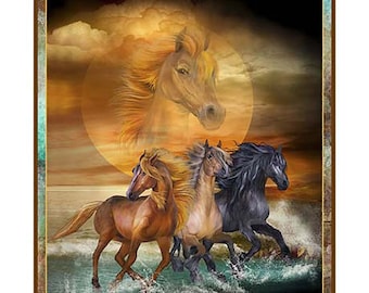 1649-29771-X WILD HORSES QUILT Panel, Quilting Treasures, 36-1/2" x 42/44"
