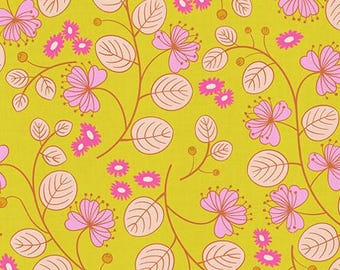 RS1133-15CL LOFI LINENS CAPER Floral Retro Vintage Citron Quilt Fabric, Moda Fabrics-Ruby Star, Fabric By The Yard