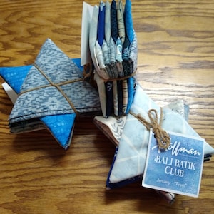 FQAUTO-586-JANUARY &quot;Frost&quot; Bali Batik Club 2020,  Batik Fat Quarter Bundle, Hoffman Fabric, 12 Fat Quarters/Bundle