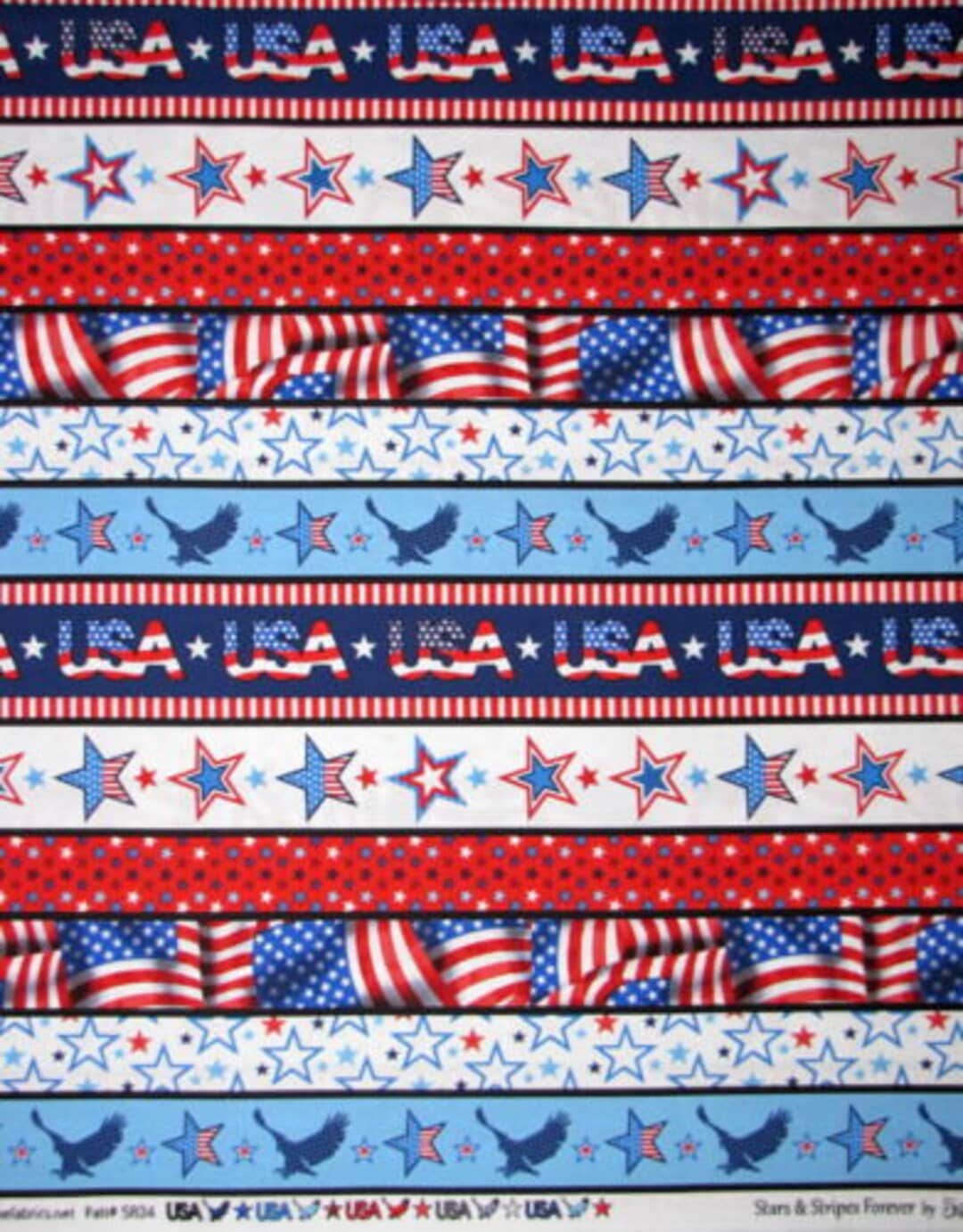 5834-78 STARS AND STRIPES Forever Multi Stripe Quilt Fabric, Studio E ...