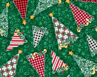 16820-42 HIGHLAND GLEN TARTAN Trees Quilt Fabric, Benartex Fabrics, Fabric By The Yard