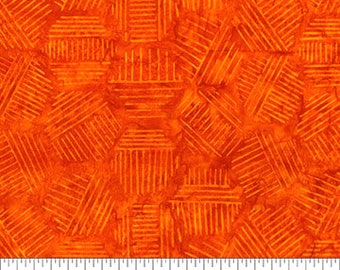 81700-58 HEXIES PUMPKIN BATIK Quilt Fabric, Banyan Batiks, Fabric By The Yard