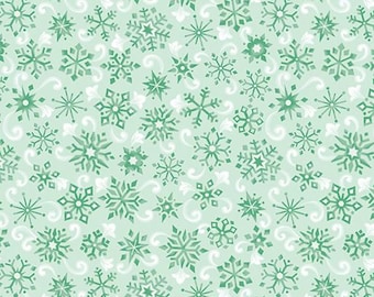 16823-04 HIGHLAND GLEN WINTER Snowflakes Quilt Fabric, Benartex Fabrics, Fabric By The Yard