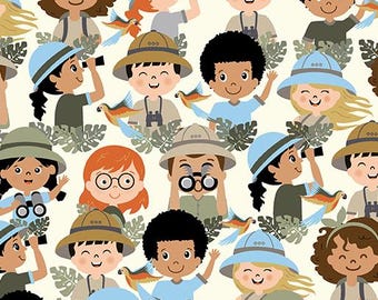 12947 SAFARI ADVENTURE FRIENDS Quilt Fabric, Benartex Fabrics, Fabric By The Yard