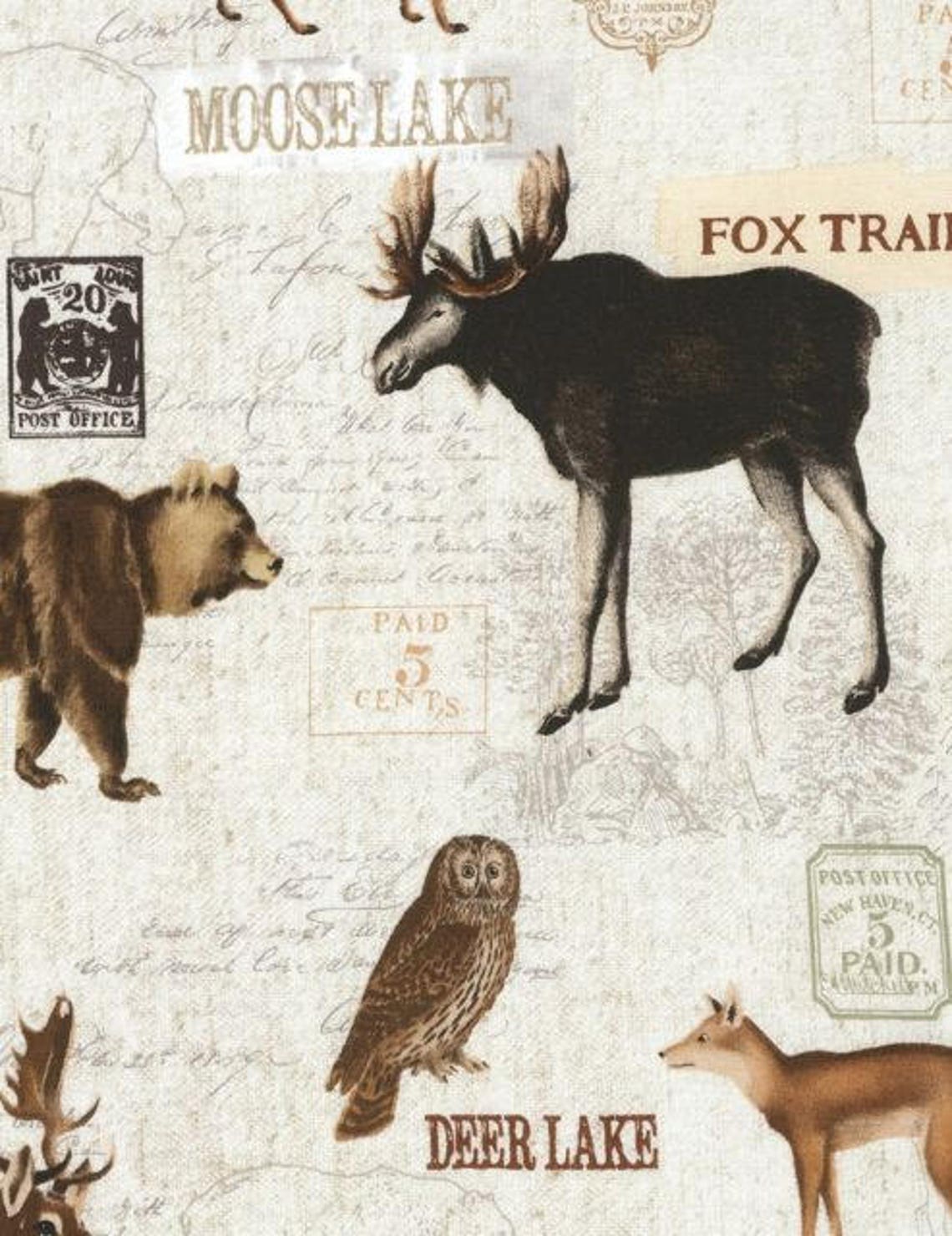 KATIEC5256 WOODLAND ANIMAL Print Quilt Fabric Timeless Etsy