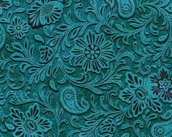 OA59-9532 WILD WEST TEAL Quilt Fabric, Oasis Fabrics, Fabric By The Yard