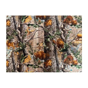 9902 - REAL TREE WILDLIFE Quilt Fabric, Sykel Enterprises, Fabric By The Yard
