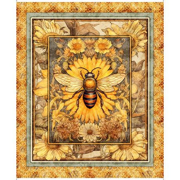 2600-30481-S QUEEN BEE HONEY Quilt Panel, Quilting Treasures, 36" x 42/44"