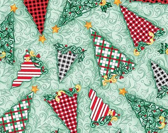 16820-40 HIGHLAND GLEN TARTAN Trees Quilt Fabric, Benartex Fabrics, Fabric By The Yard