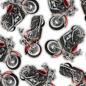 Quilting Treasures Ride Free Motorcycle on Gray 1649-28772-K
