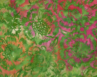 122517633 POSY TWIST LARGE Floral Batik Quilt Fabric, Island Batiks, Fabric By The Yard