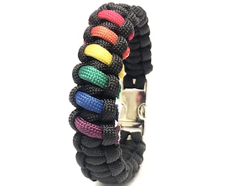 LGBT Gay Pride Rainbow Limited Edition Jewelry Paracord Survival Bracelet by Tru550
