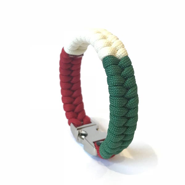 Italy Flag Mens & Women Paracord Survival Bracelet Jewelry