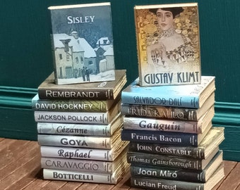 Collezione Artists - Vol. 2 - Copertine per libri stampabili in miniatura per case delle bambole in scala 1:12 - 18 diverse copertine per libri SOLO DOWNLOAD DIGITALE