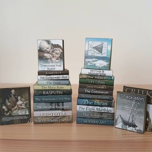 History  & General Interest - Vol 3 - Dollhouse Miniature 1:12 Scale Printable Book Covers - 24 Designs DIGITAL DOWNLOAD ONLY