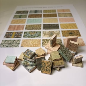 William Morris Dollhouse Miniature 1:12 Scale Printable Book Covers/ Notebook Covers - Set 24 Designs - DIGITAL DOWNLOAD ONLY