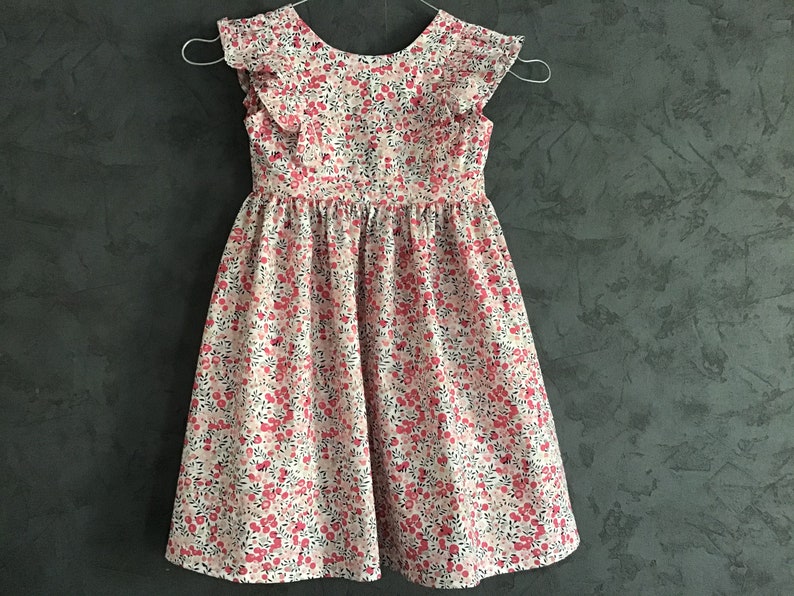 Spring ruffle dress with bare back from 2 to 12 years image 1