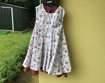 Robe enfant/robe sans manche/ robe qui tourne framboise