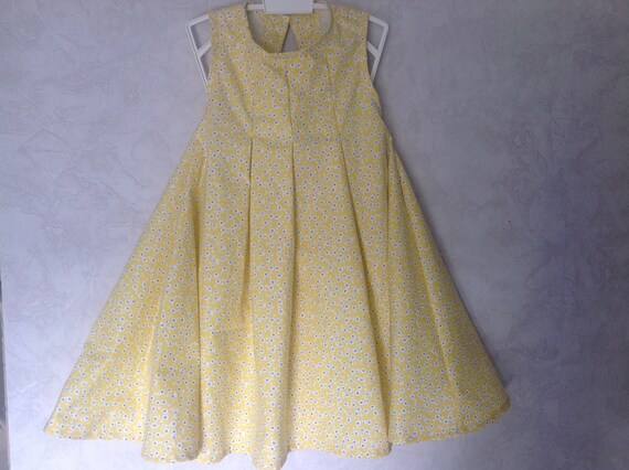 yellow dress with white flowers