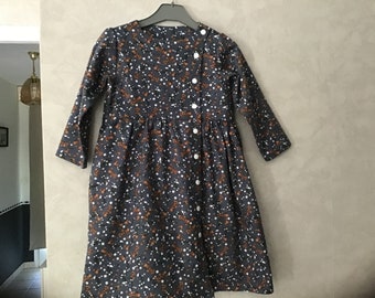 vestido de inverno / flanela de algodão / menina de 2 a 12 anos