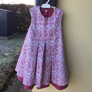 robe enfant rose façon liberty printemps été du 1 au 14ans image 1