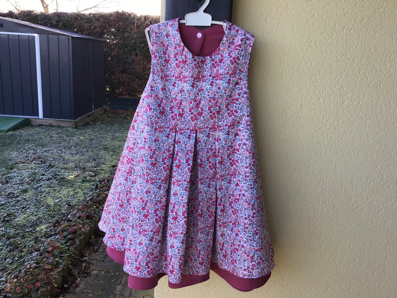 robe enfant rose façon liberty printemps été du 1 au 14ans image 1