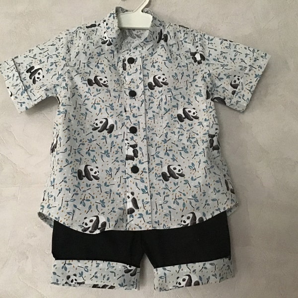 Ensemble garçon short/chemise du 1 ans au 12 ans