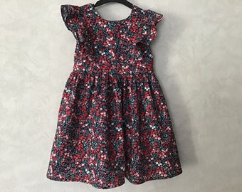 Robe à volant printanière dos dénudé du 2 au 12 ans