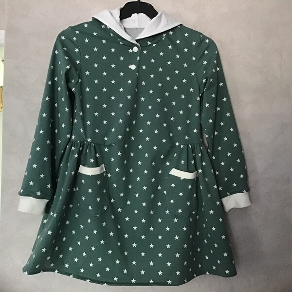 Robe/ tunique enfant à capuche en jersey