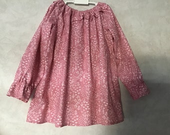 blouse/ tunique col volanté vieux rose