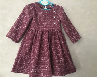 robe d'hiver/ coton flanelle/ petite fille du 1 au 16 ans différents coloris