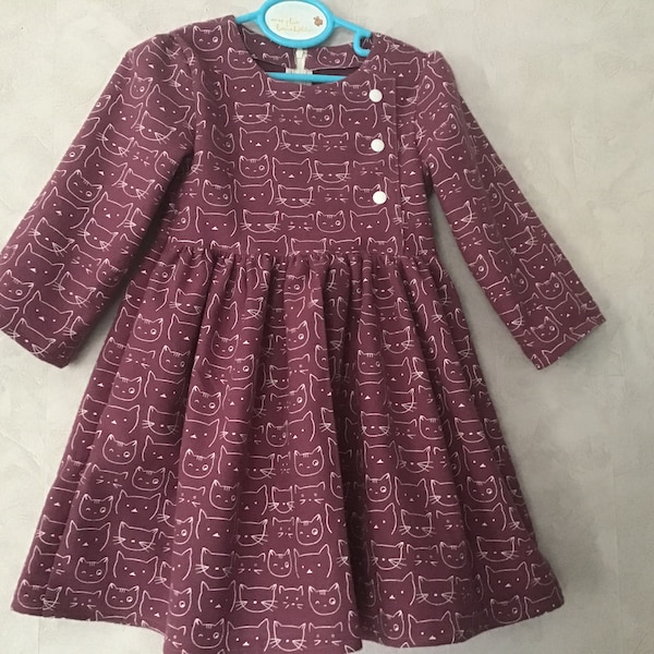 robe d'hiver/ coton flanelle/ petite fille du 1 au 16 ans différents coloris