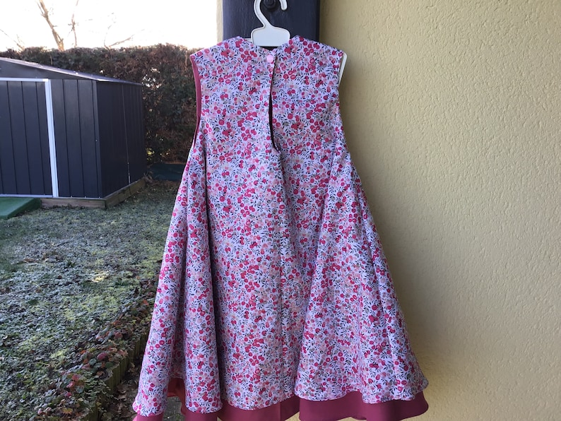 robe enfant rose façon liberty printemps été du 1 au 14ans image 3