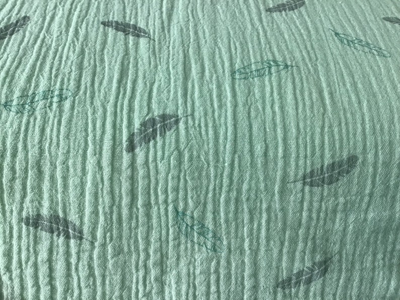 Doppelgaze-Kleid für Kinder von 2 bis 12 Jahren Feuilles fond vert