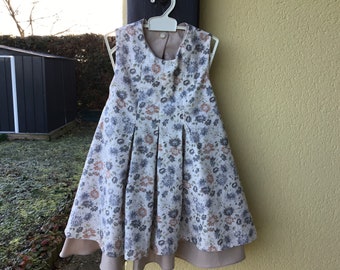 robe du 1 au 14 ans creme façon liberty printemps été