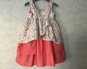 robe printemps été à volants du 2 au 12 ans