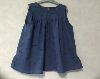 Blusa infantil / túnica sin mangas de 2 a 12 años