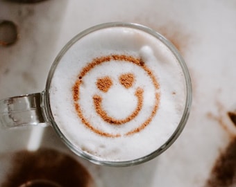 Heart Eyes Coffee Stencil; Smiley Coffee Stencil; Coffee Stencil; Latte Art Stencil