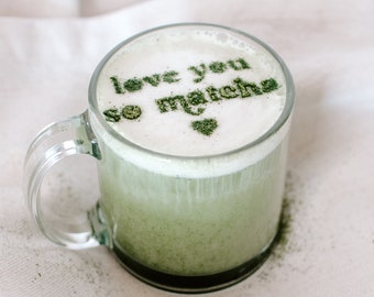 Love You So Matcha; Love You So Matcha Coffee Stencil; Barista Coffee Stencil; Latte Art Stencil