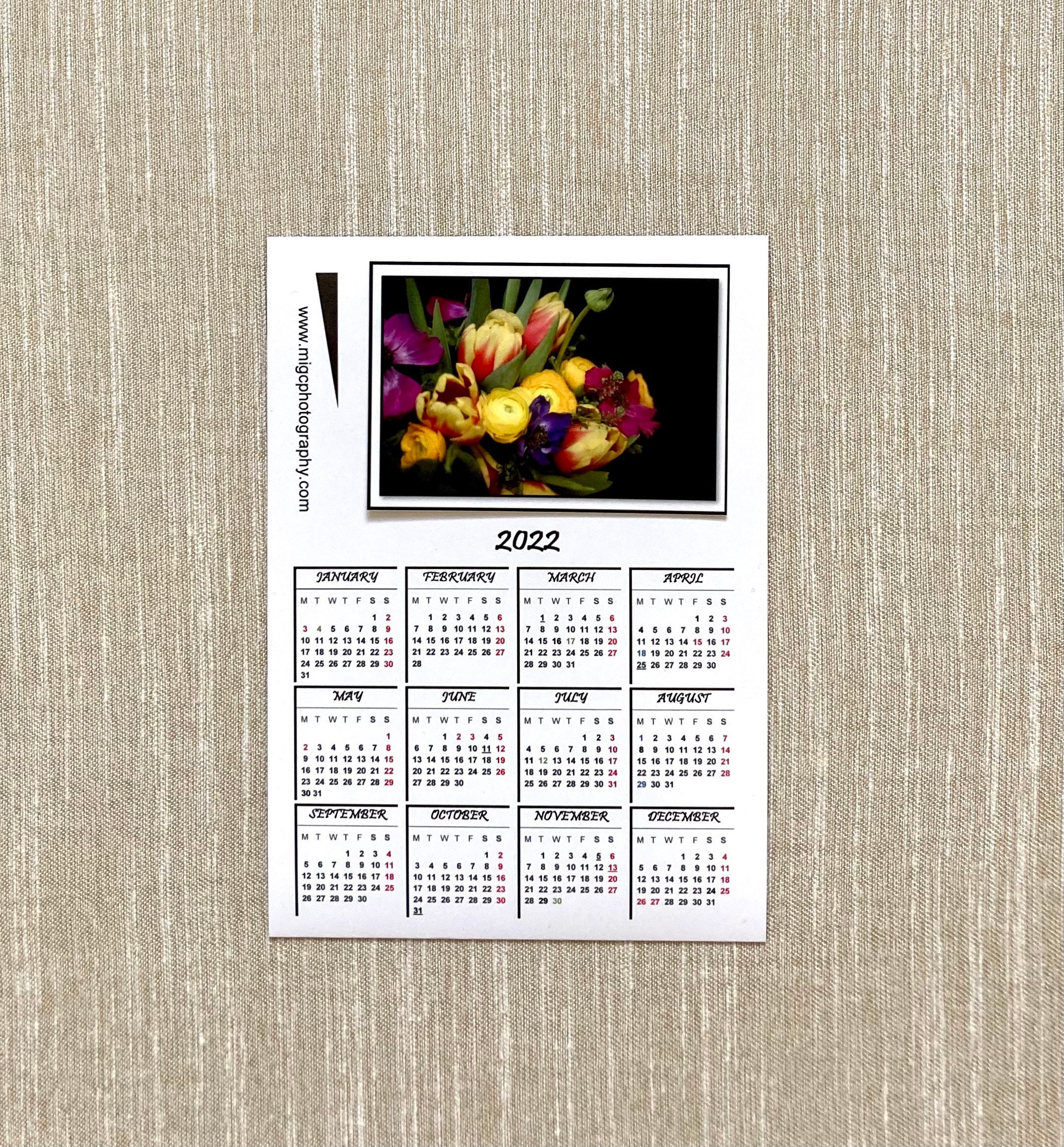 Floral Calendar 2022 With Magnet Full Year Calendar For | Etsy India