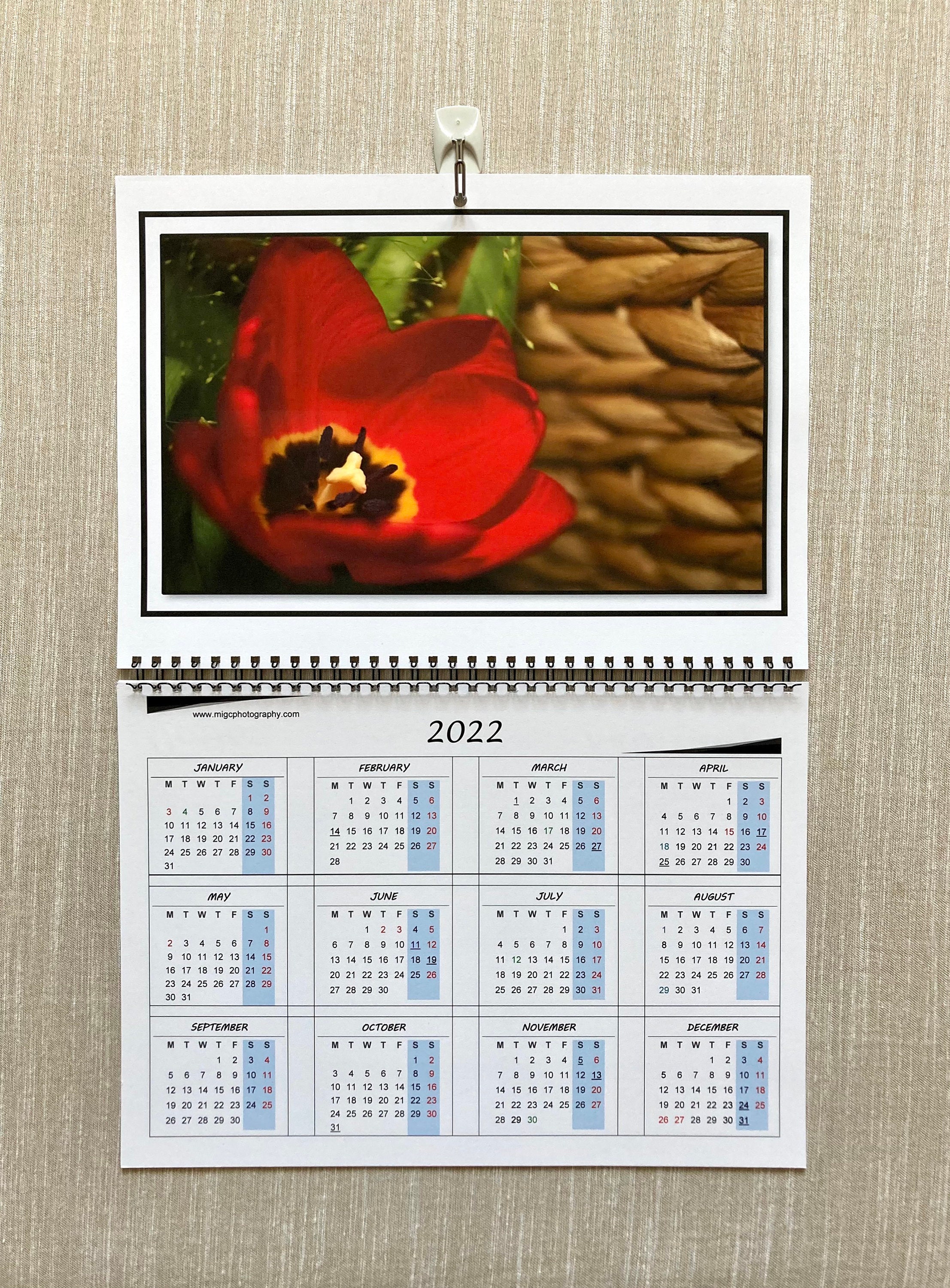 Full Year Floral Single Photo Calendar Wall for 2023 A4 Etsy