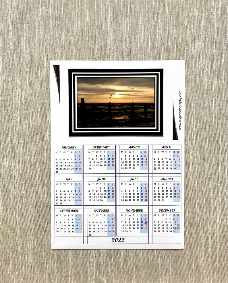 Full Year Seascape 2024 Calendar Handmade Fridge Etsy Polska