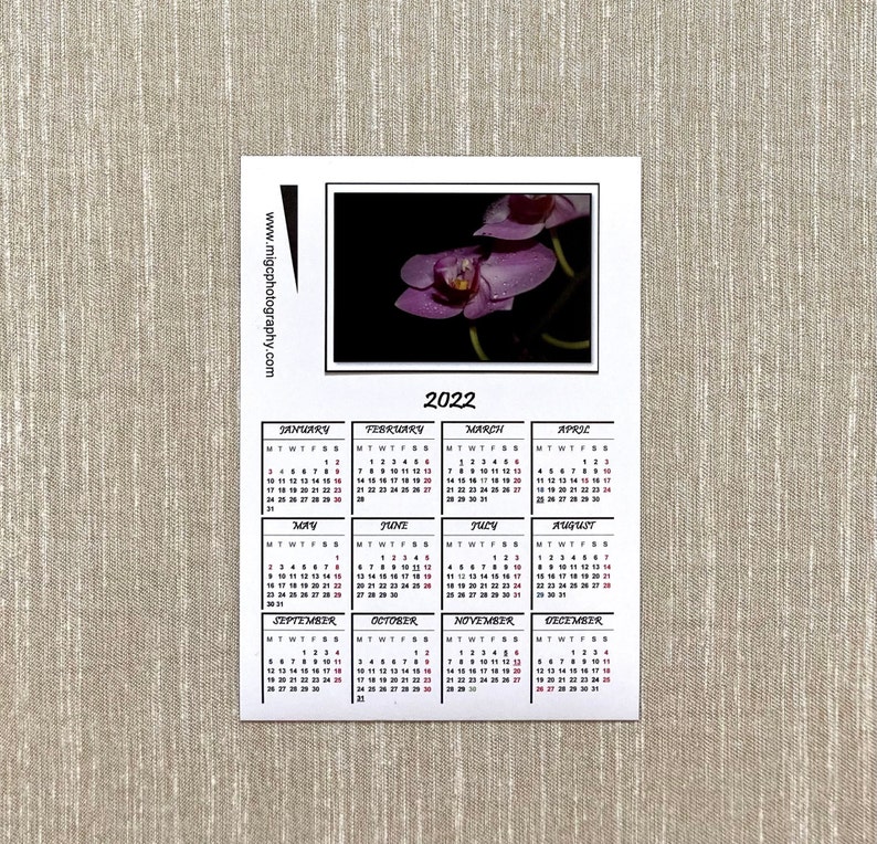 Refrigerator Calendar 2024 With Floral Print Full Etsy UK