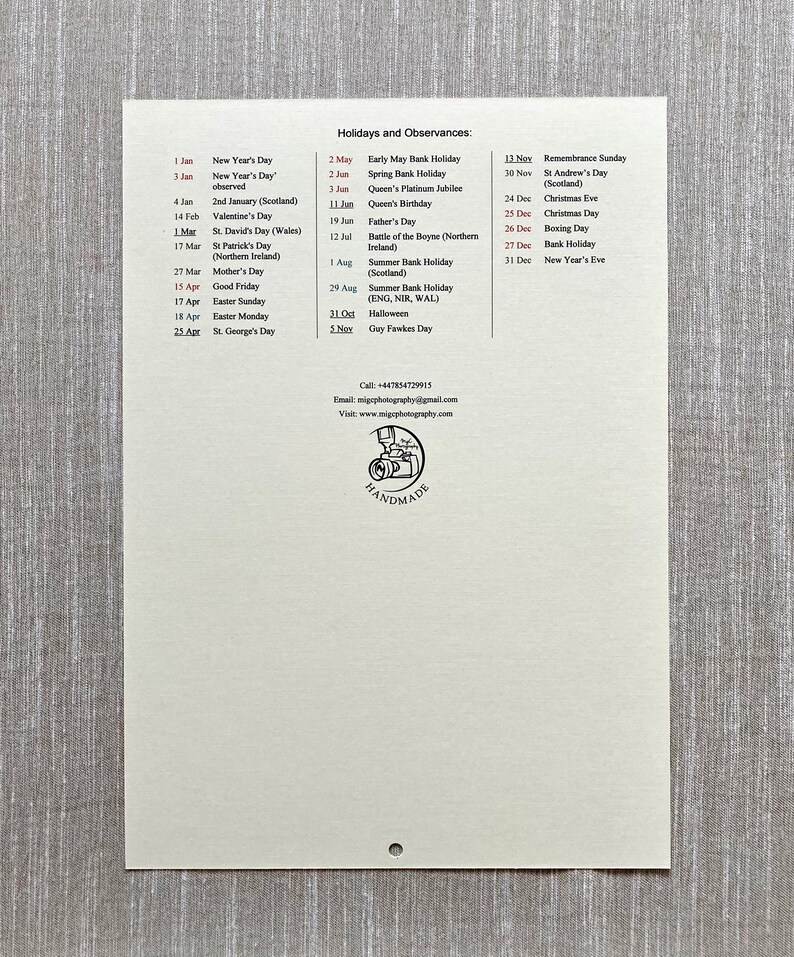 Full Year Floral A4 Wall Calendar 2023 Handmade Calendar - Etsy Full Year Floral A4 Wall Calendar 2023 Handmade Calendar - Etsy