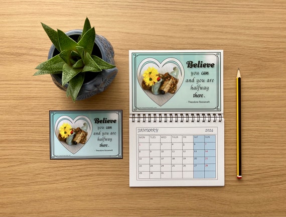 Full Year Magnetic Calendar 2024, Positive Quotes Refrigerator Calendar for  Kitchen, April Photography Art Calendar Magnet for Fridge - Etsy