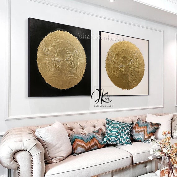 Oversize Gold Wall Decor Leaf Painting Texture Art - Leaf Wall Decor Gold Oversize Gold Wall Decor Leaf Painting Texture Art - Leaf Wall Decor Gold