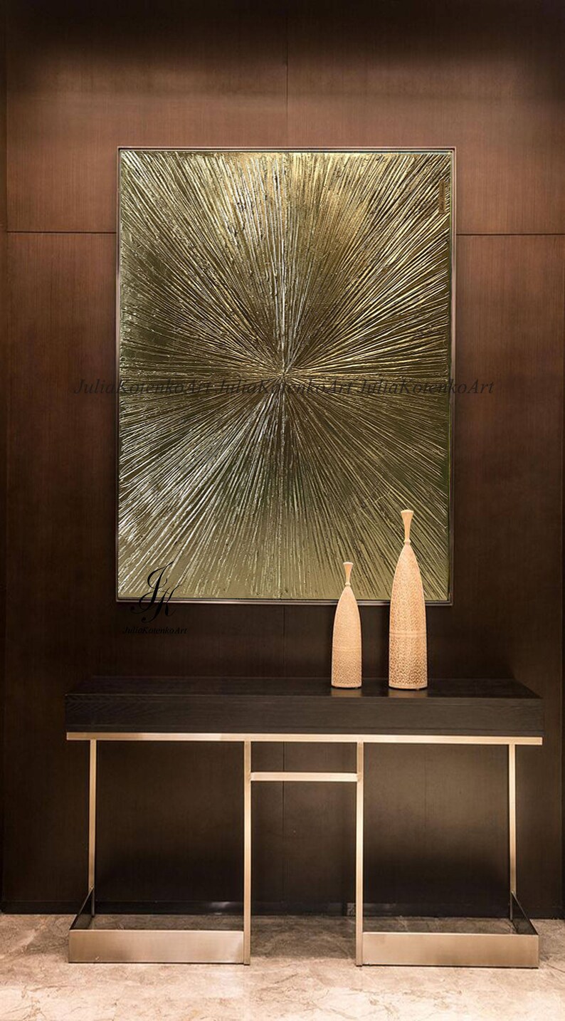 Gold Leaf Painting Textured Wall Art Extra Large Wall Art Etsy