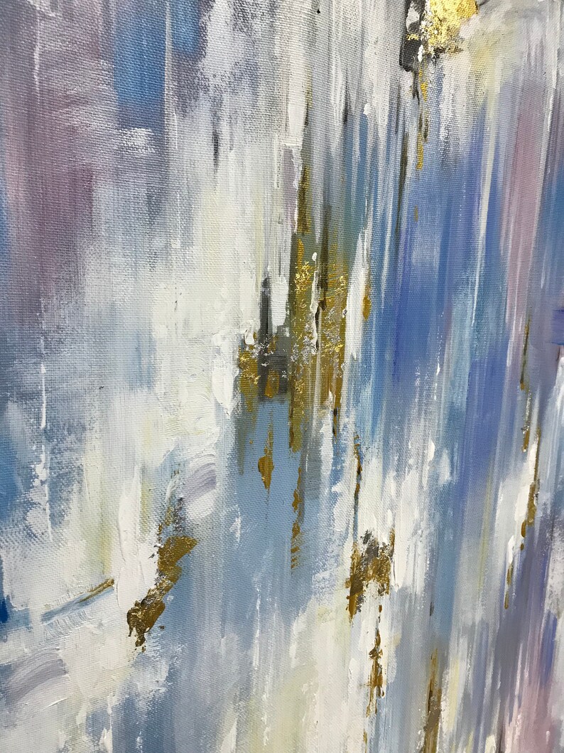 Oversized Abstract Painting Gold Leaf Painting Large Wall Etsy