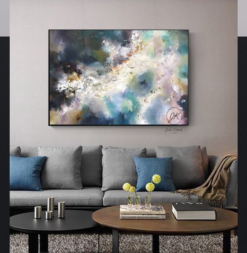 Large Wall Art Bedroom Above Bed Abstract Oil Painting Etsy