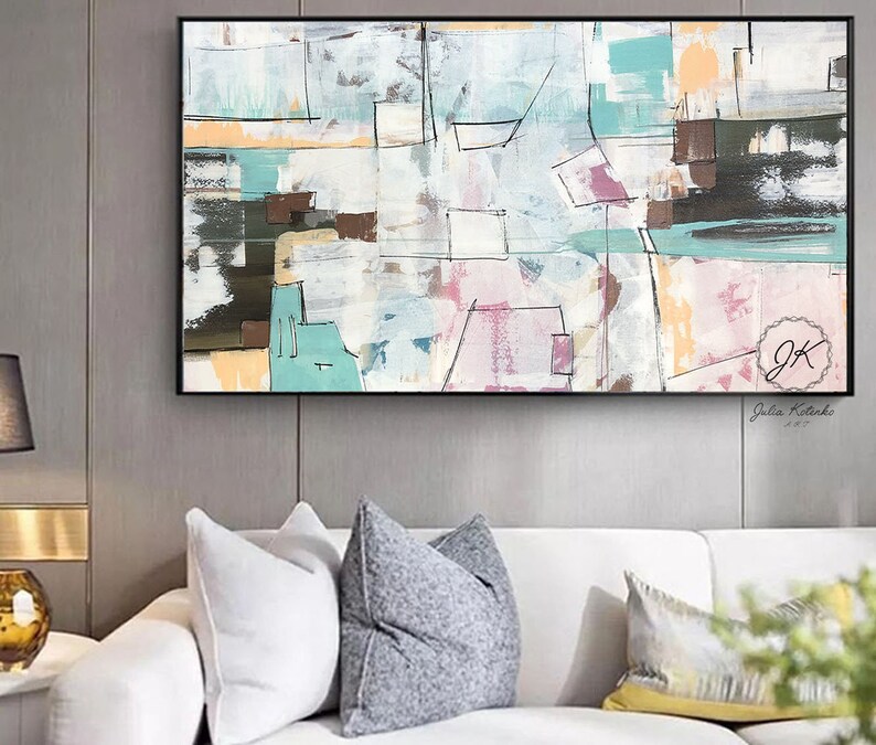 Extra Large Wall Art Original Abstract Painting Textured Modern Living Room Decor Canvas Julia Kotenko
